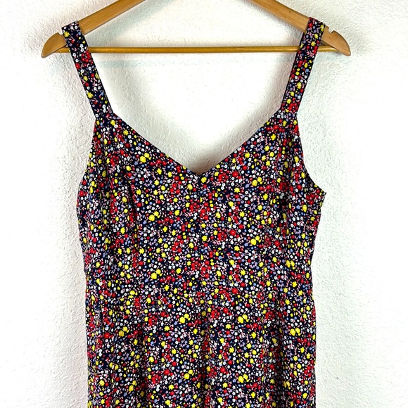 Euc J.Crew floral midi ruffle hem strap dress 10 - Picture 2 of 7